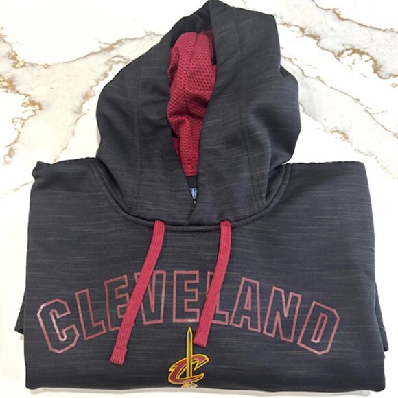 Cleveland Cavaliers Wine Gold Black Hoodie Sweatshirt NBA TX3 Warm Men's Large - Picture 3 of 7